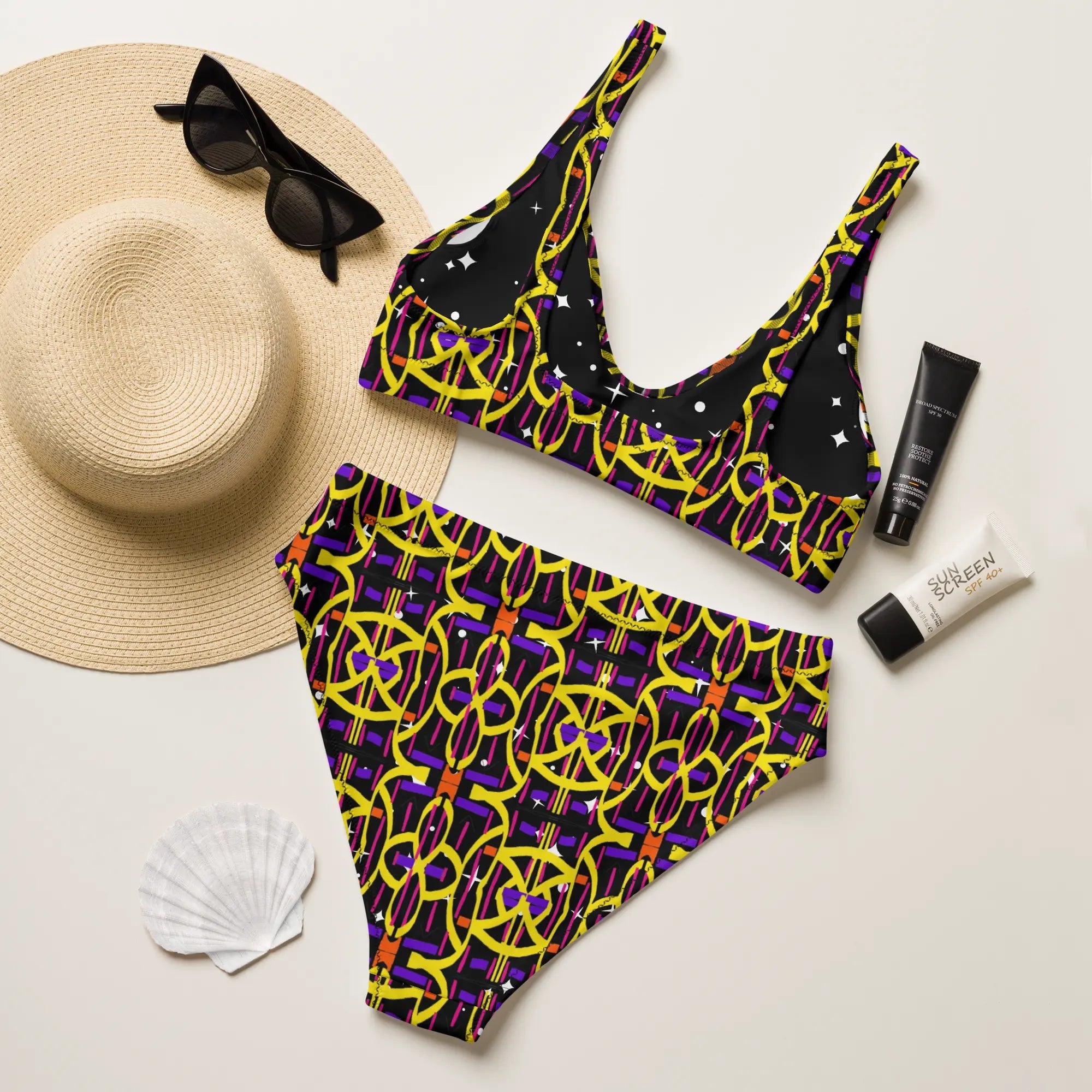 Direct Recycled high-waisted bikini