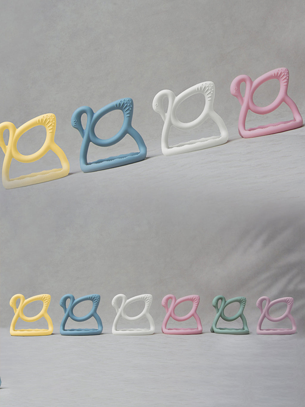 Bloom Bambini Baby Swan Teether – BPA-Free Silicone Ring in Blue