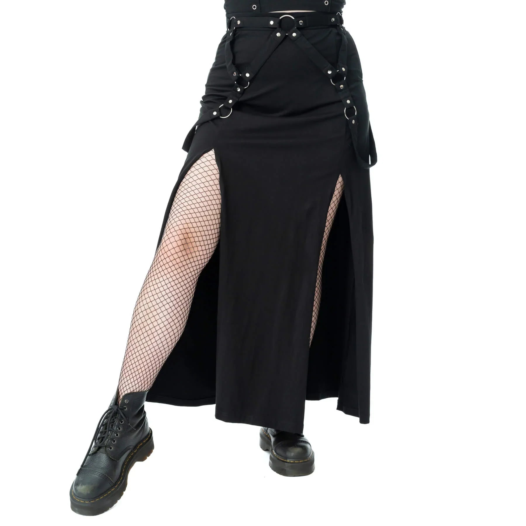Poizen Industries Amaranth Maxi Skirt | Black Cotton Gothic Skirt