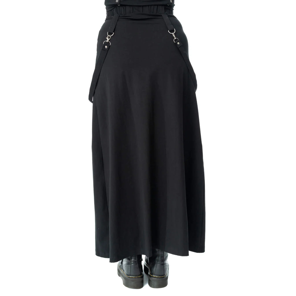 Poizen Industries Amaranth Maxi Skirt | Black Cotton Gothic Skirt