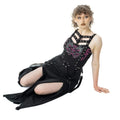 Poizen Industries Amaranth Maxi Skirt | Black Cotton Gothic Skirt