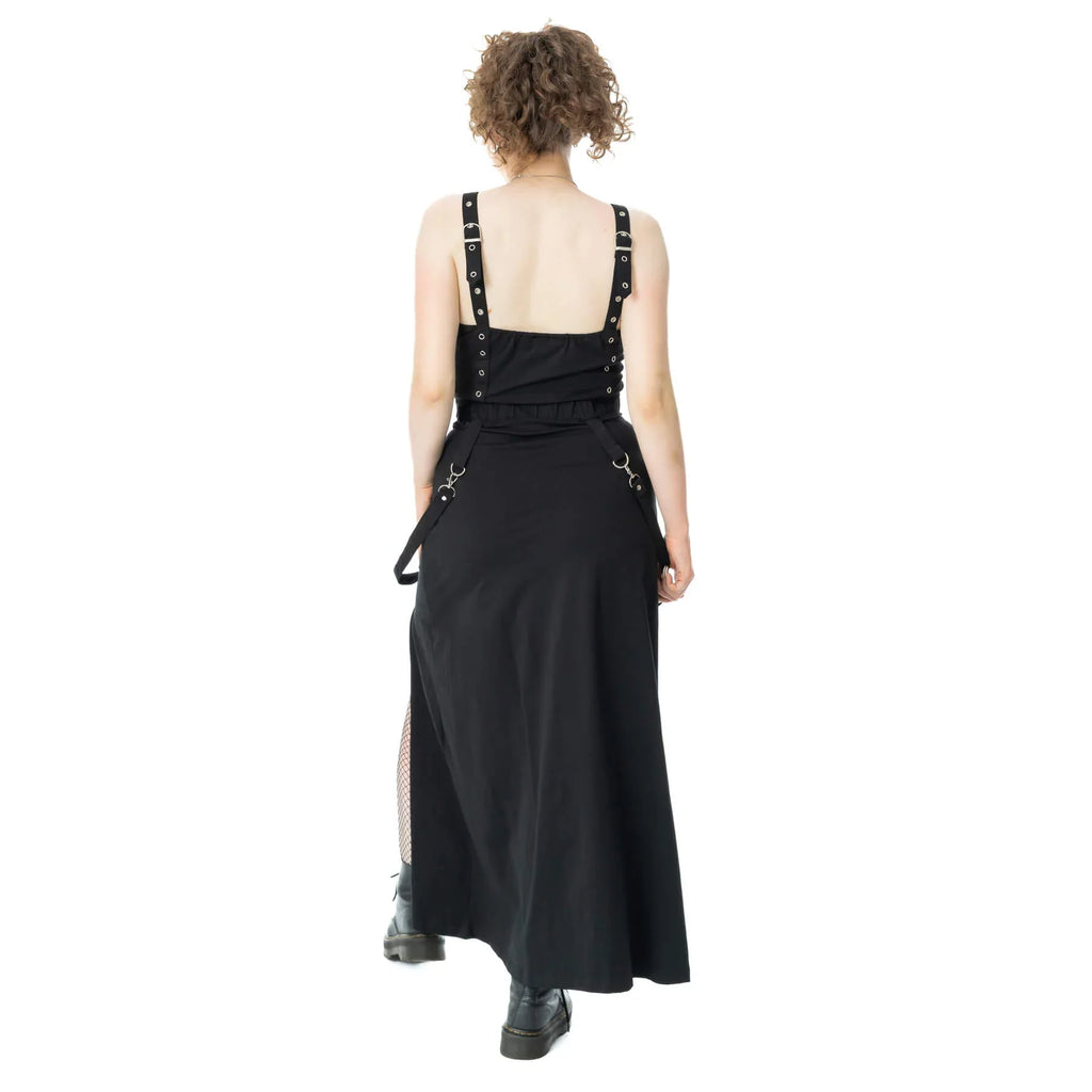 Poizen Industries Amaranth Maxi Skirt | Black Cotton Gothic Skirt