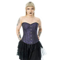 Vixxsin Amethyst Lace Gothic Corset – Black and Purple Lace-Up Top
