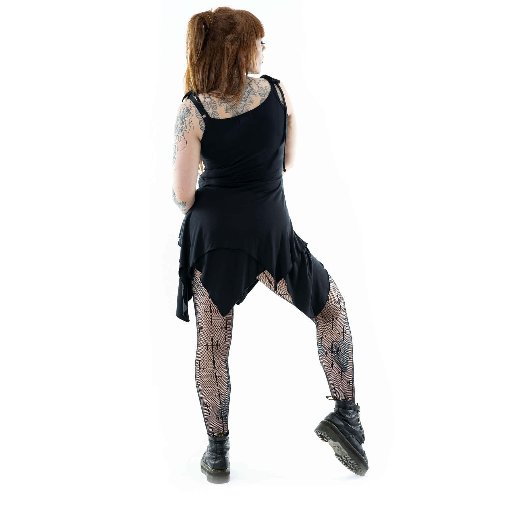 Innocent Lifestyle Apollonia Black Goth Dress | Asymmetrical Viscose