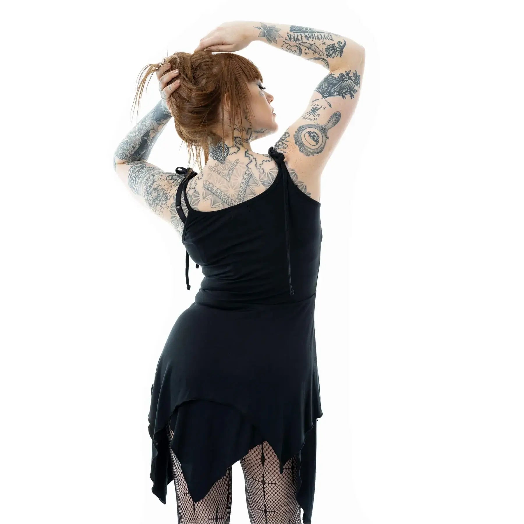 Innocent Lifestyle Apollonia Black Goth Dress | Asymmetrical Viscose