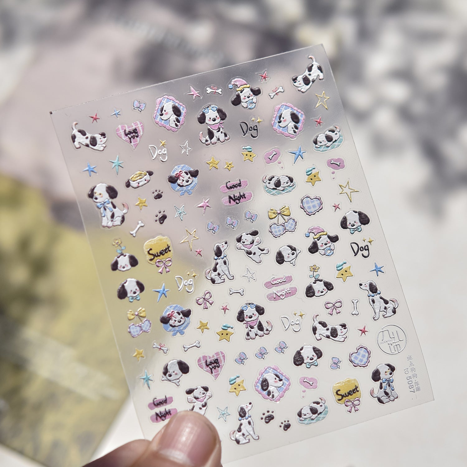 LuLuFun Studio Apple and Puppy Nail Deco Stickers - DIY Nail Art Decals