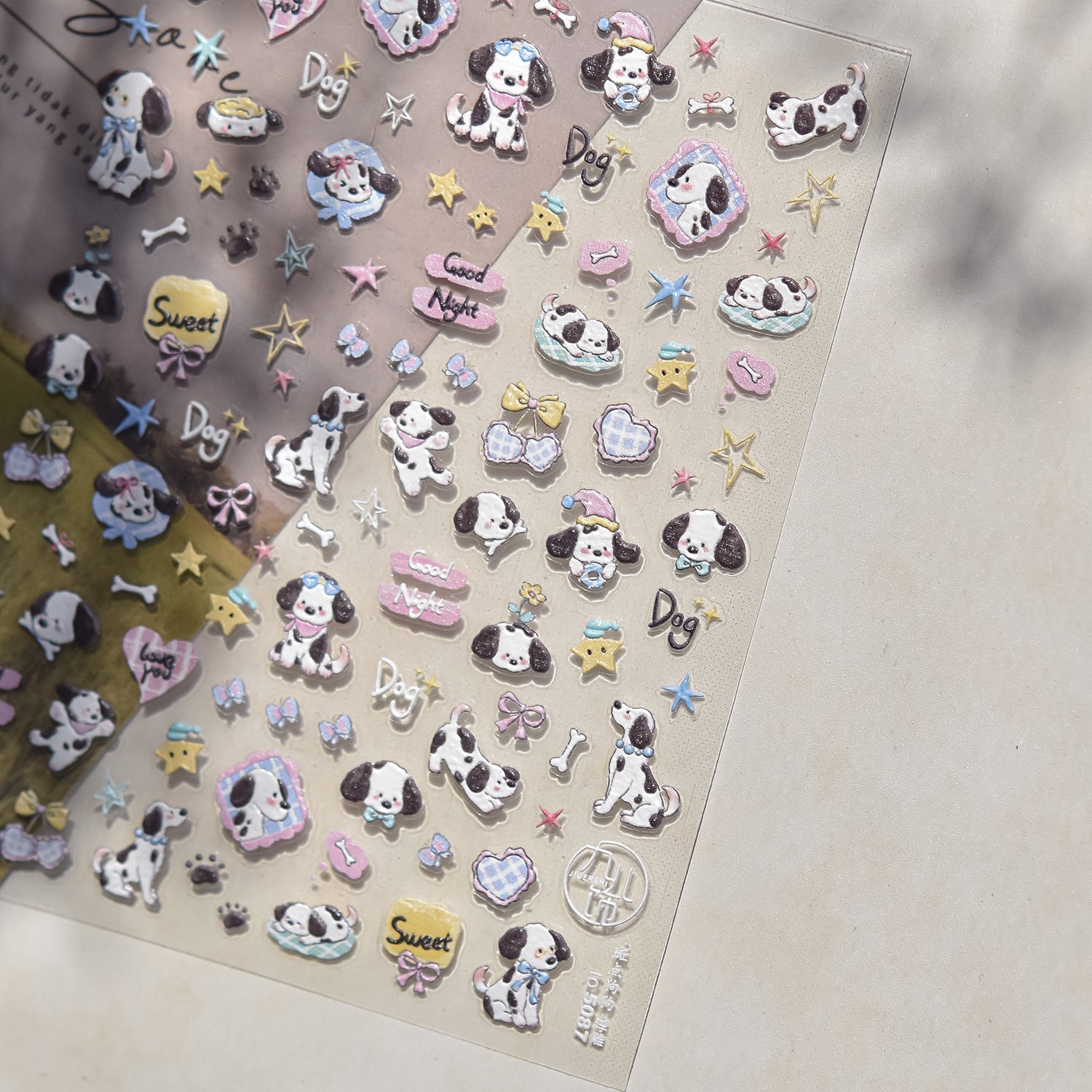LuLuFun Studio Apple and Puppy Nail Deco Stickers - DIY Nail Art Decals