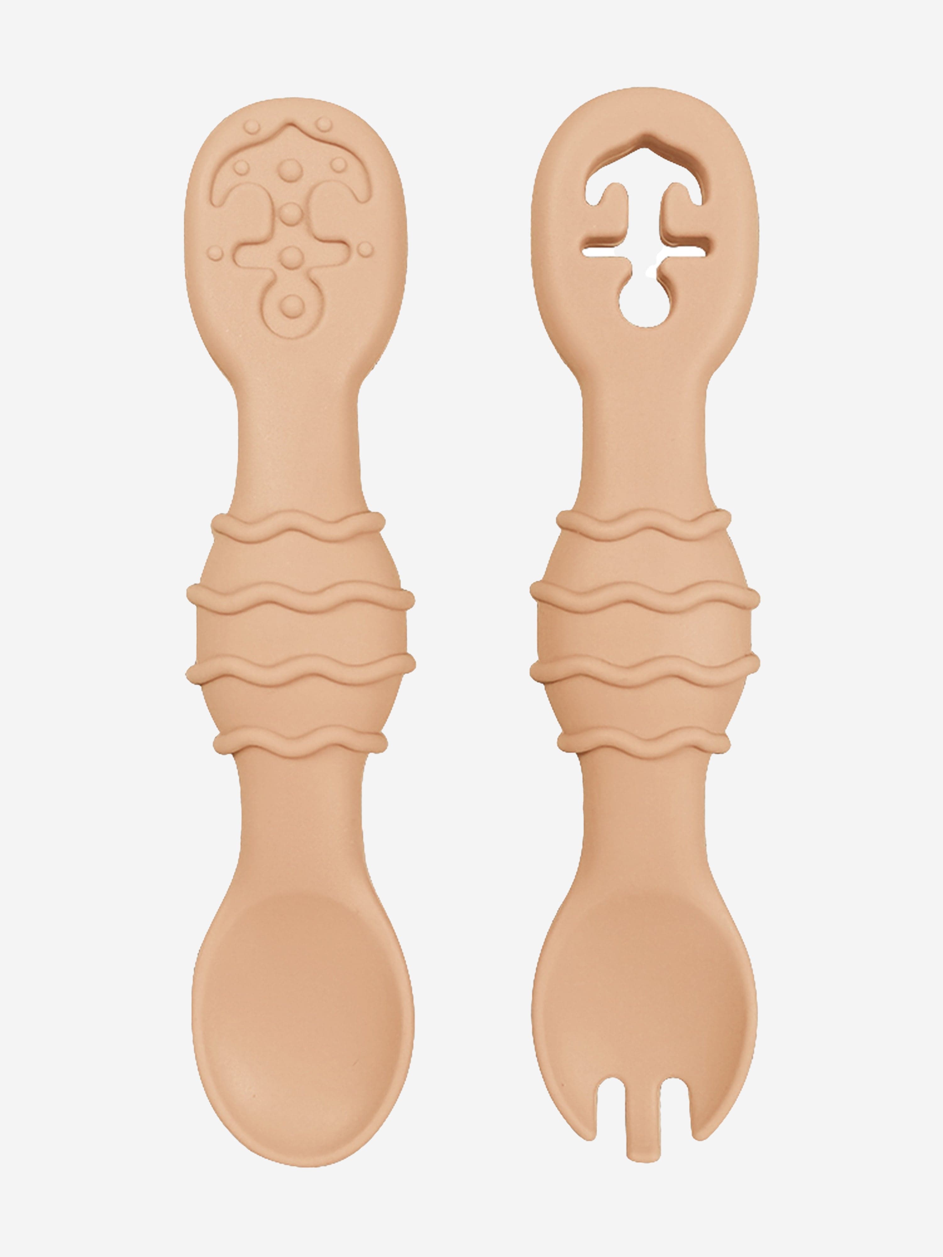 Bloom Bambini Silicone Spoon and Fork Set – Orange BPA-Free Utensils
