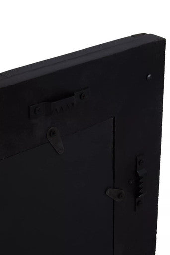 Orsina Aris Black and Gold Wall Mirror | Striped Acacia Wood Frame
