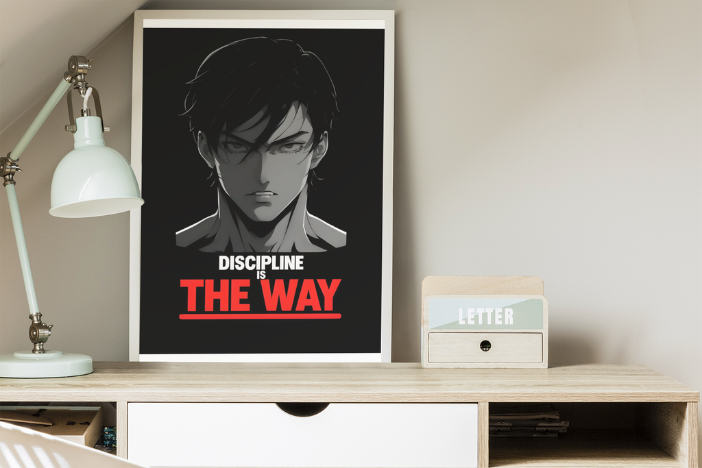 Discipline is the Way - Anime Motivational Wall Art | Empowering Semi-Gloss Print | Inspirational Anime Poster for Home & Office Decor