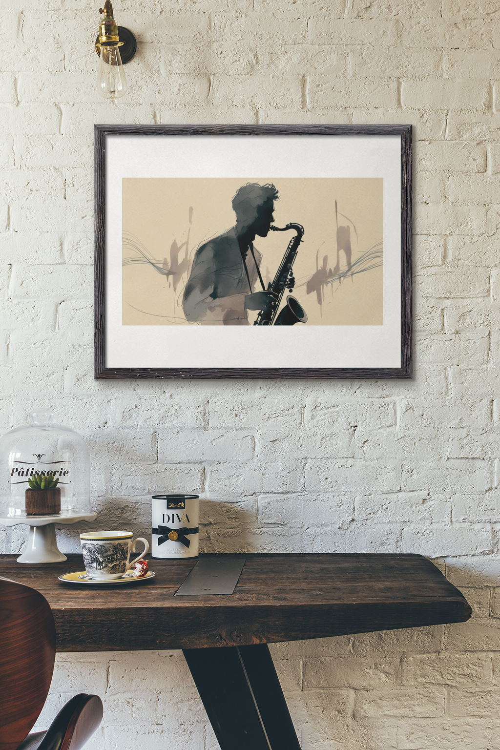 Saxophone Player Wall Art | Abstract Jazz Poster