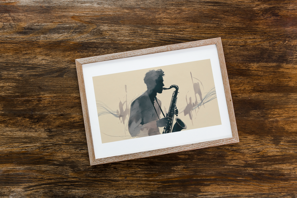 Saxophone Player Wall Art | Abstract Jazz Poster