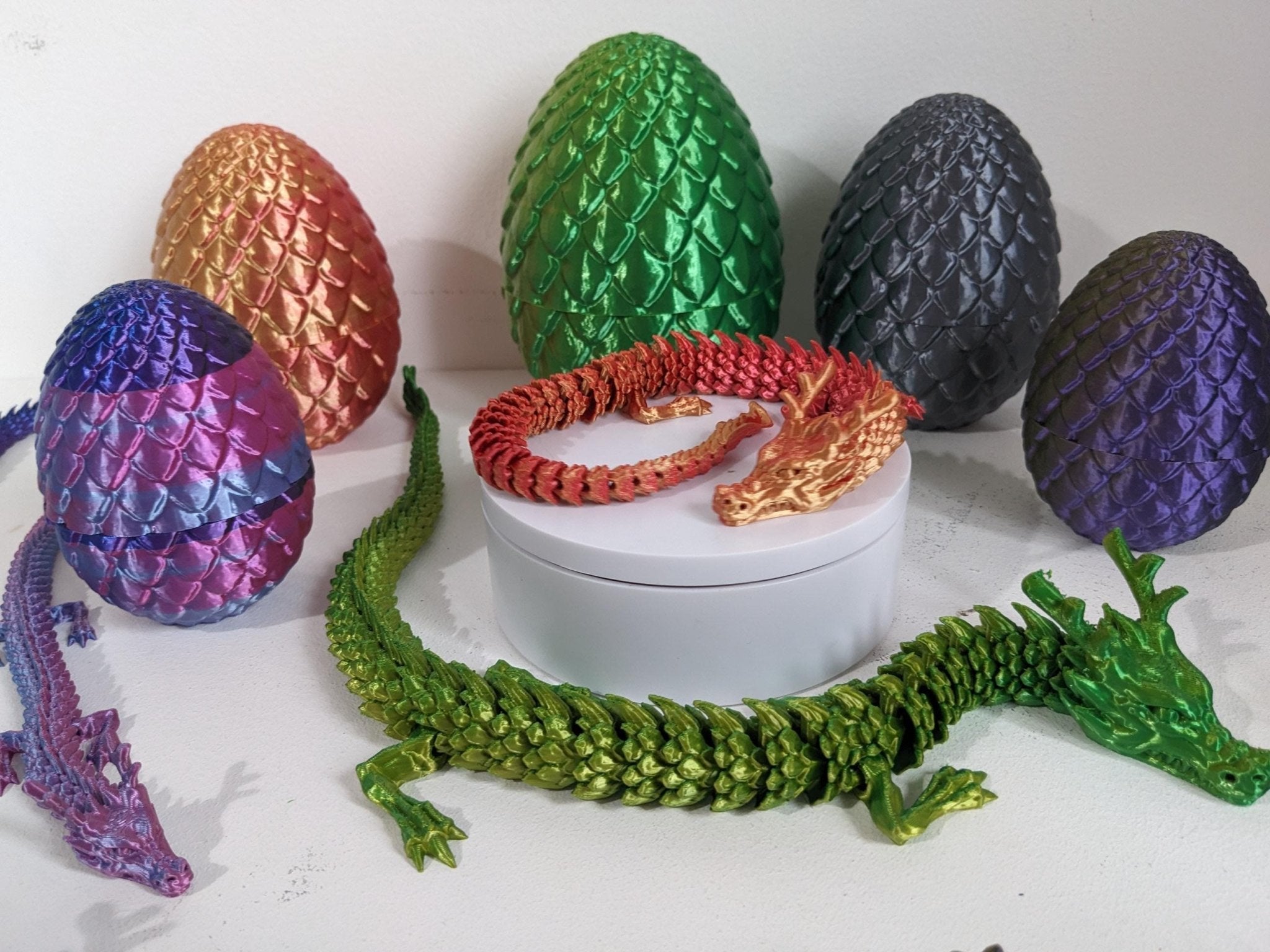 Chaddyverse Articulated Crystal Dragon – 3D Printed Silk PLA Fidget Toy