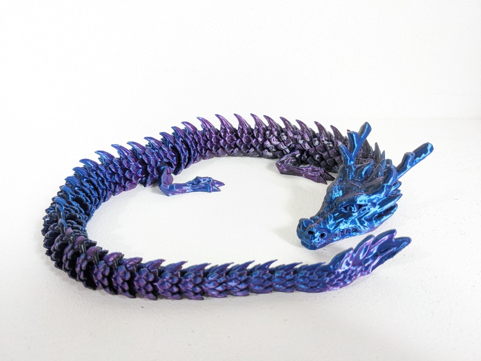 Chaddyverse Articulated Crystal Dragon – 3D Printed Silk PLA Fidget Toy
