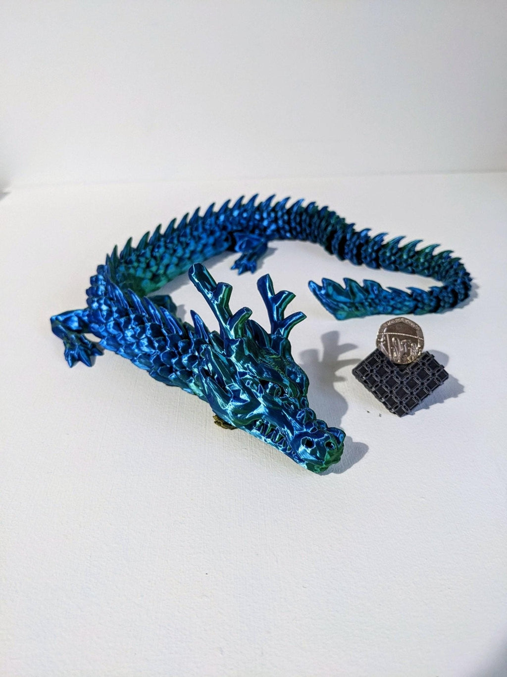 Chaddyverse Articulated Crystal Dragon – 3D Printed Silk PLA Fidget Toy