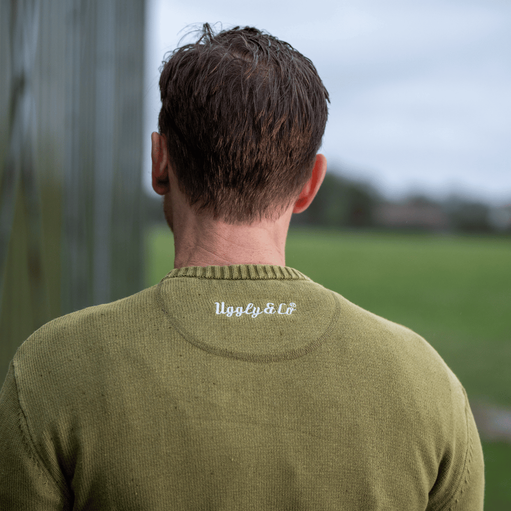 Uggly and Co Green Heavyweight Cotton Knit Jumper – Vintage Style
