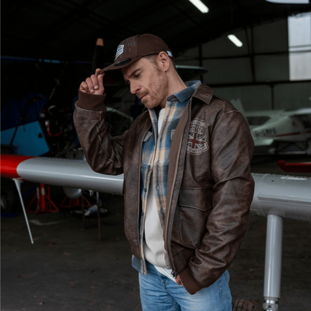 Uggly and Co Aviation Trucker Hat – Brown Cotton Canvas Vintage Cap
