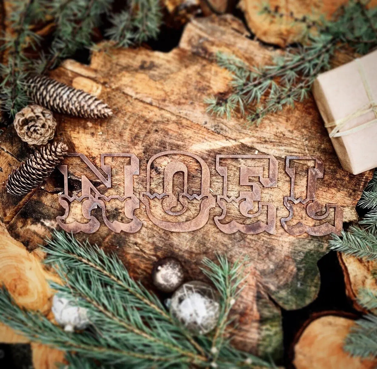 NOEL Metal Christmas Sign – Rustic Steel Mantle Decor by Rustic Warehouse