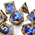 Azure Depths | Sharp Edge Dice | Resin | 7 Piece Set