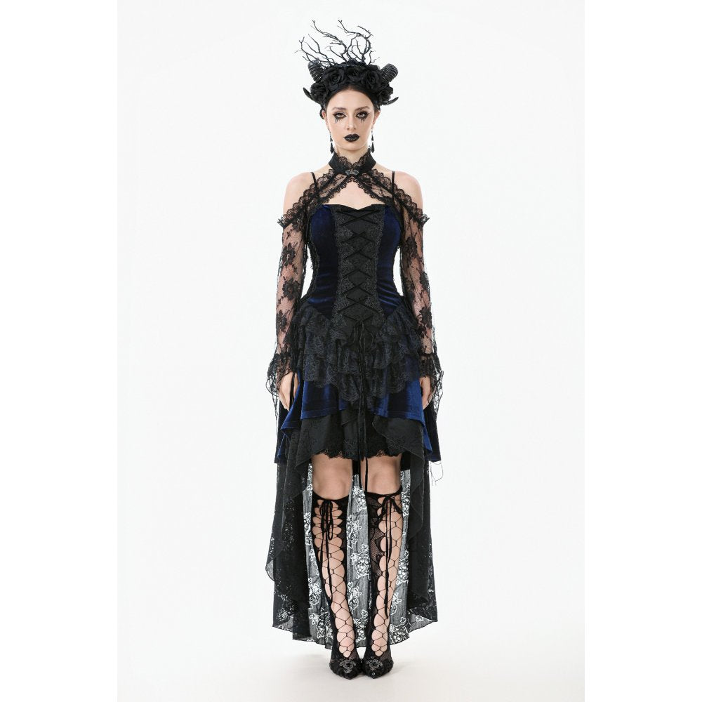 Dark in Love Thalassa Floral Lace Draped Arm Sleeves | Black Cotton