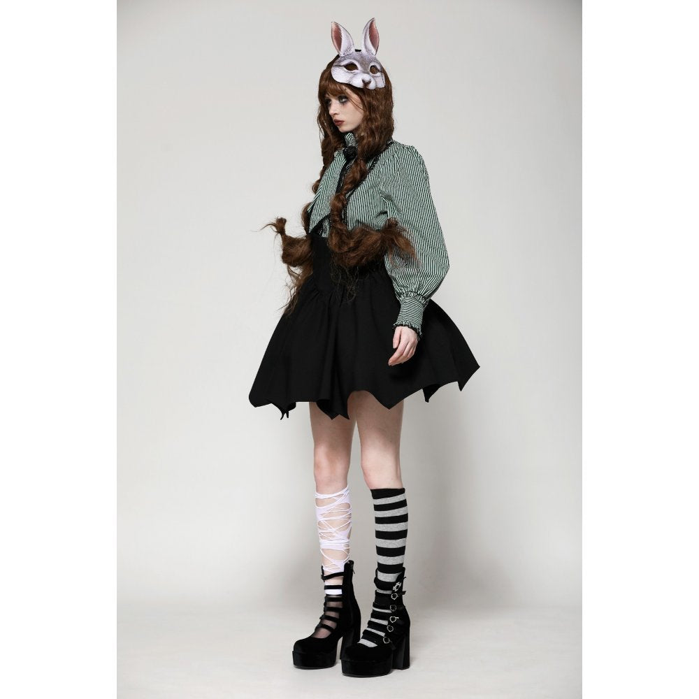 Dark in Love Keziah High Waisted Skirt – Bat Wing Hem Gothic Skirt