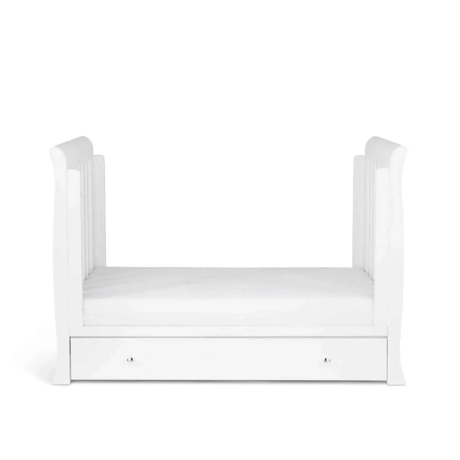 Ickle Bubba Snowdon Mini Cot Bed White - Premium Pocket Sprung Mattress