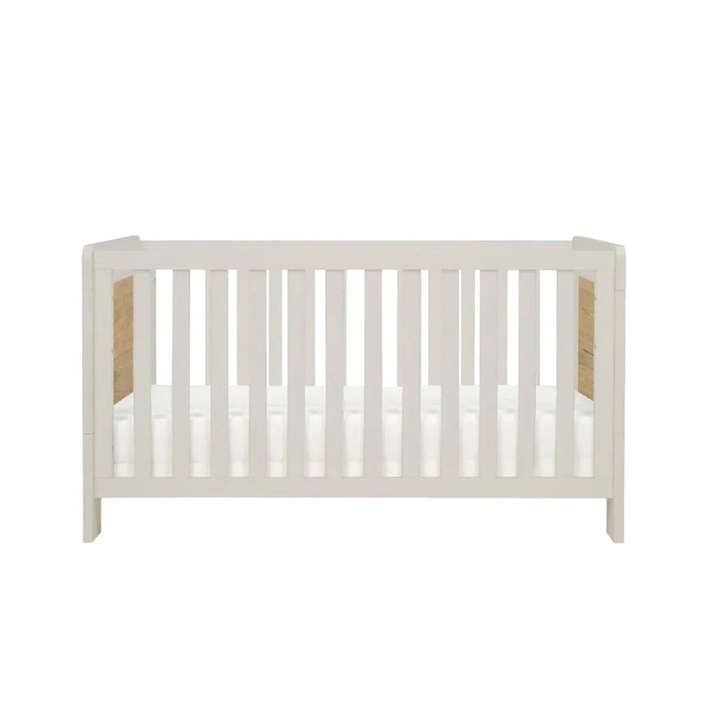 Tutti Bambini Alba Cot Bed - White Sand / Distressed Oak