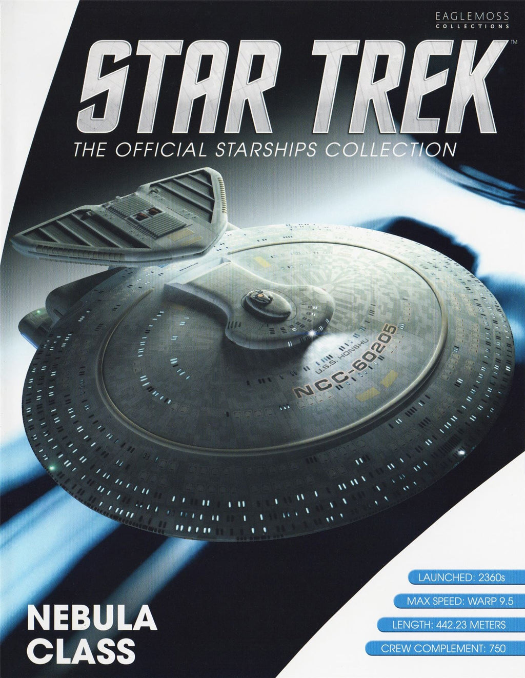 #23 / #16 U.S.S. Honshu NCC-60205 (Nebula Class) Model Die Cast Ship (Eaglemoss / Star Trek)