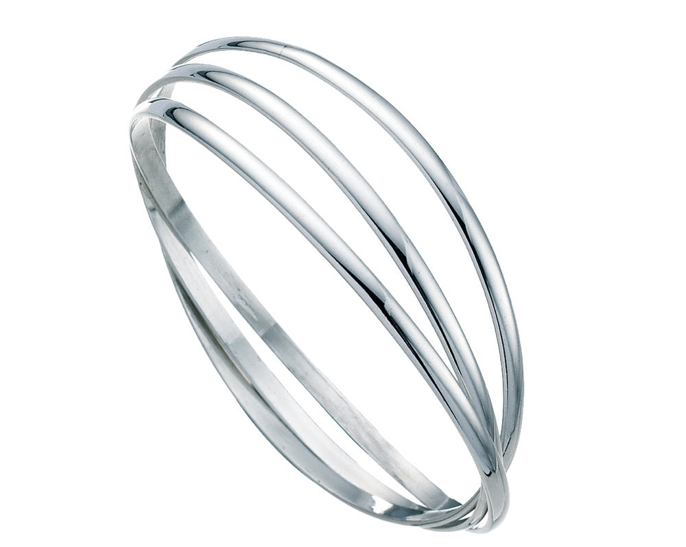 Gecko Jewellery Russian Wedding Bangle – Polished Silver Finish