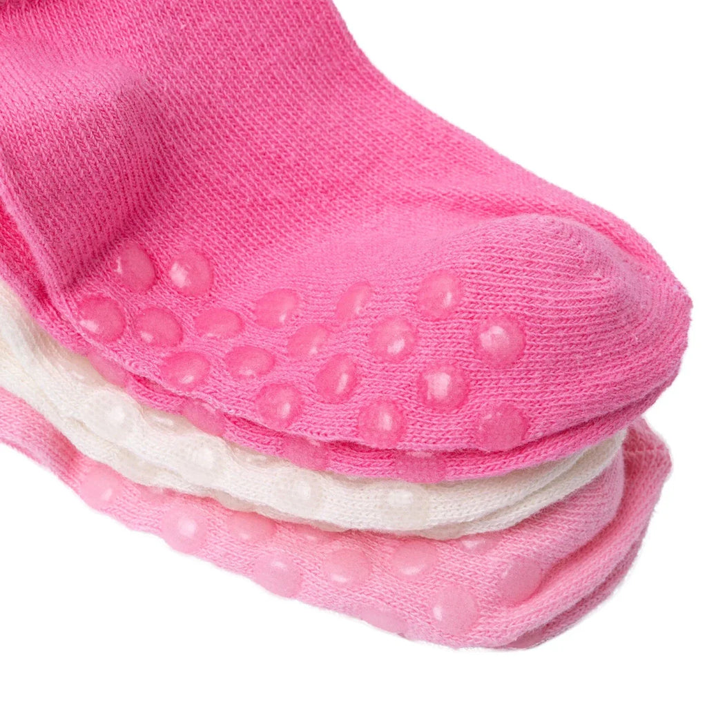HelloBaby Girls Pack of 3 Baby Socks Cotton Rich - Pink
