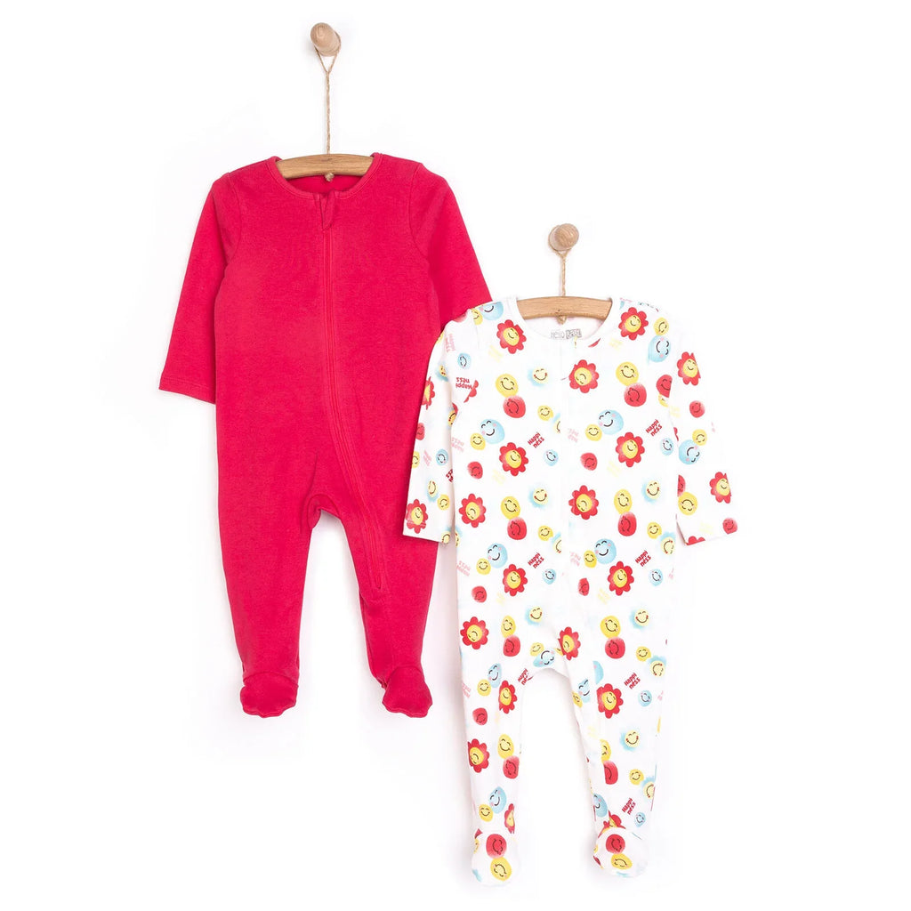 HelloBaby Newborn Footed Romper - Pink