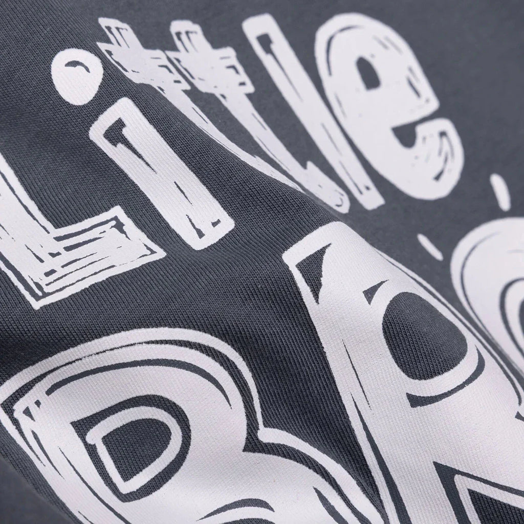 HelloBaby Boys T-shirt Slogan Print Crew Neck Short Sleeve - Charcoal