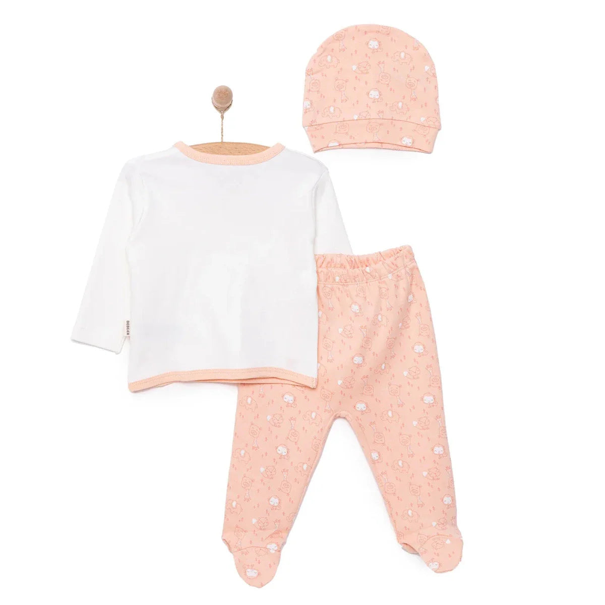 Bebbek Girls Vest Hat & Footed Bottom Set V-Neck - Vermilion