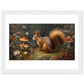 Woodland Squirrel Framed Print – Rustic Nature Wall Art