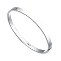 Gecko Jewellery Square Cut Hinged Bangle - Polished Engravable Silver