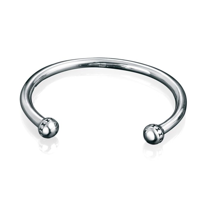 Gecko Jewellery Oxidised Patterned Bangle – Polished Sterling Silver