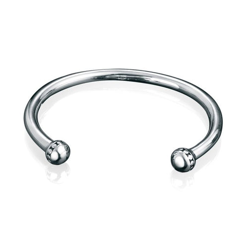 Gecko Jewellery Oxidised Patterned Bangle – Polished Sterling Silver