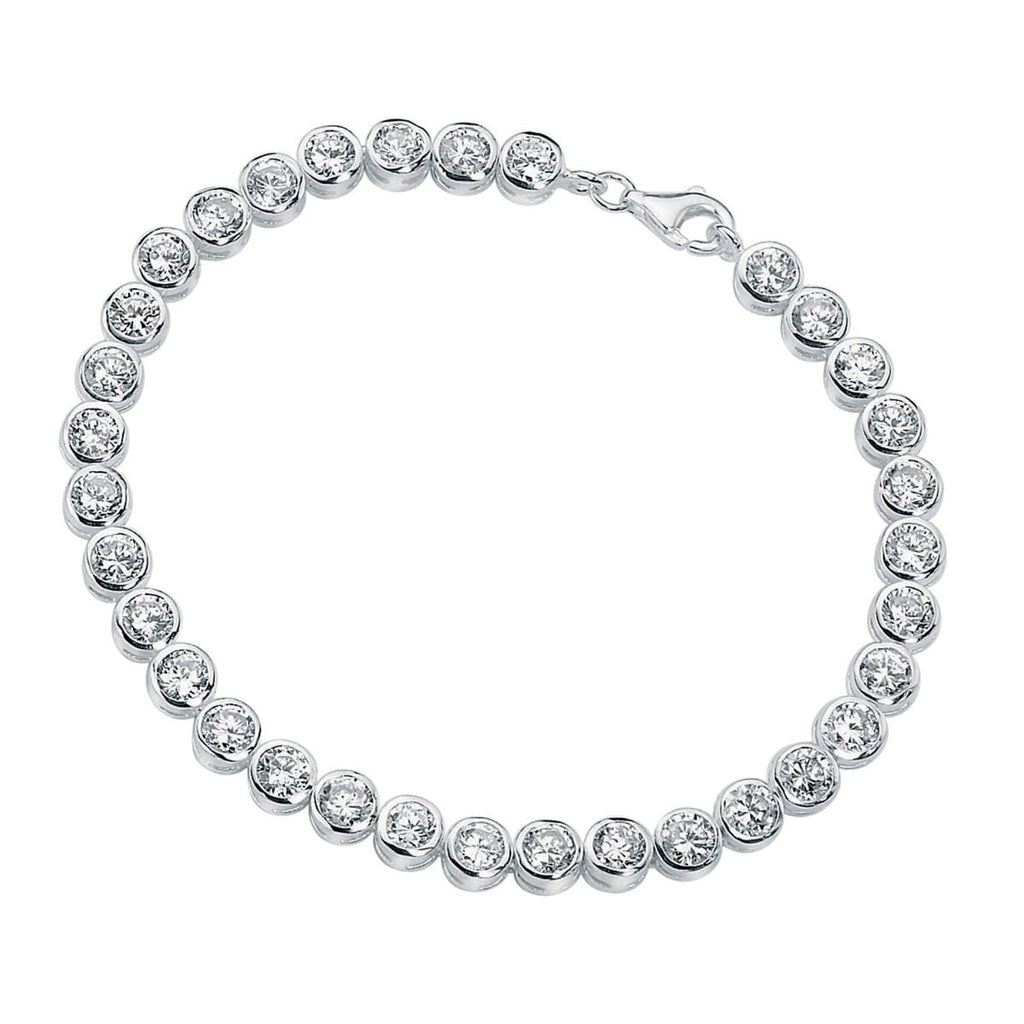 Gecko Jewellery Sterling Silver Cubic Zirconia Tennis Bracelet – 19cm