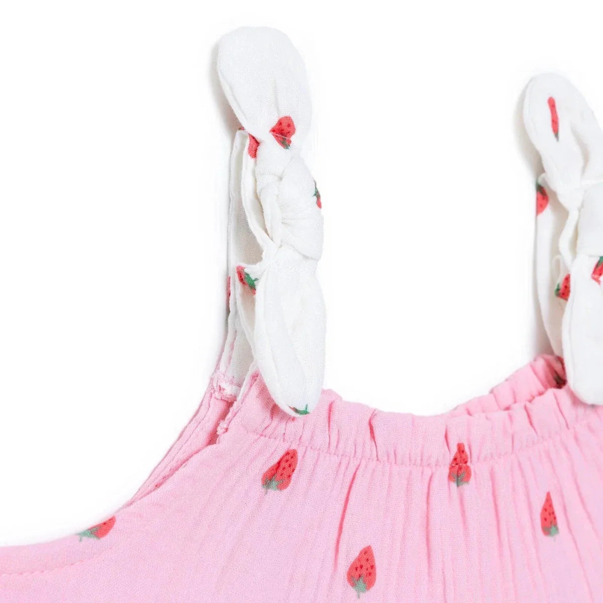 HelloBaby Girls Dress Buttoned Berry Belle Crew Neck Short Sleeve - Pink Printed