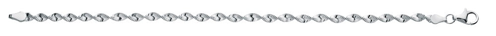 Gecko Jewellery Twisted Chain Bracelet – 19cm Sterling Silver Link