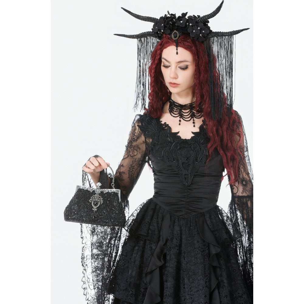 Dark In Love Celestine Gilded Evening Bag – Beaded Gothic Vintage Style
