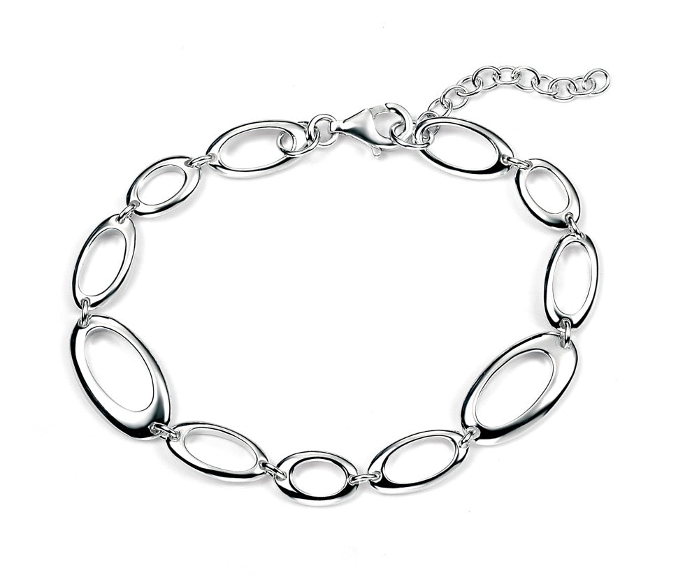 Sterling Silver Open Oval Link Bracelet – Gecko Jewellery Retail
