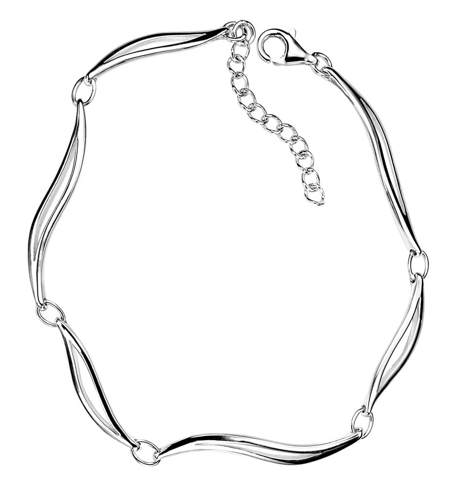 Linked Leaves Bracelet | Gecko Jewellery Sterling Silver Minimalist Style