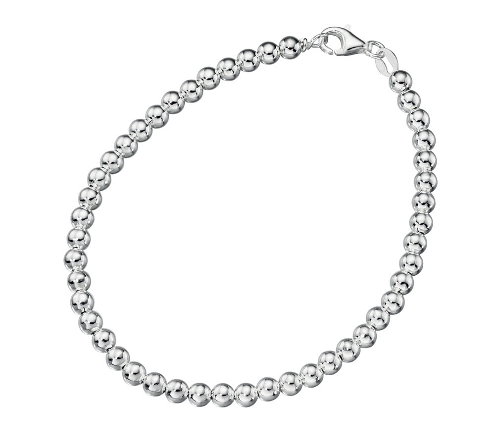 Gecko Jewellery Sterling Silver Minimalist Ball Chain Bracelet - 19cm