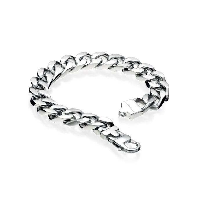 Gecko Jewellery Heavyweight Curb Chain Bracelet – Stainless Steel 22cm