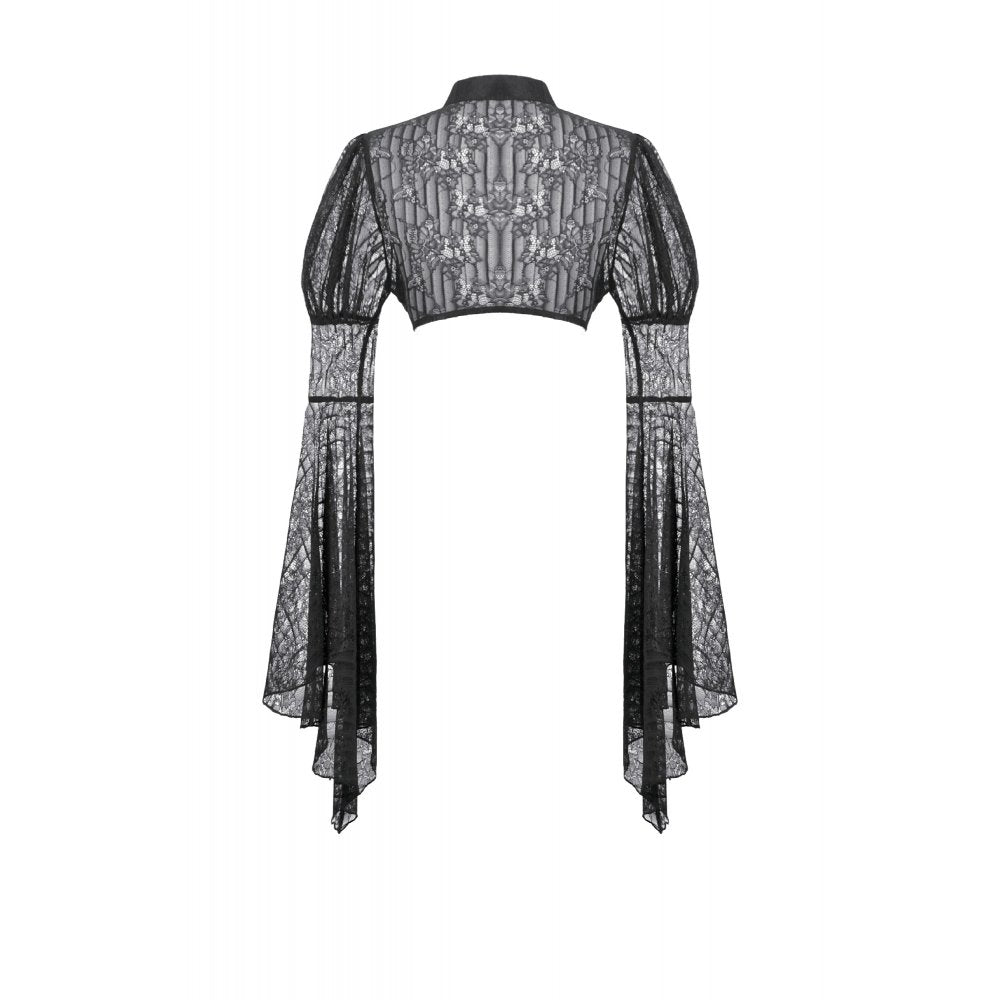 Dark in Love Elara Gothic Black Lace Shoulder Cape – Victorian Style