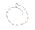 White Fresh Water Pearl Bracelet | Sterling Silver by Gecko Jewellery