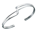 Gecko Jewellery Squiggle Torque Bangle – Polished Silver Finish