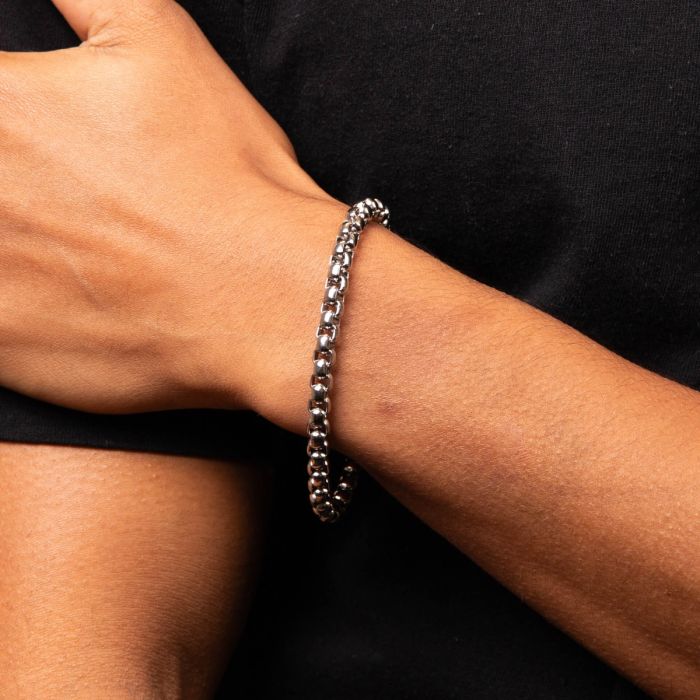 Gecko Jewellery Heavyweight Stainless Steel Belcher Link Chain Bracelet