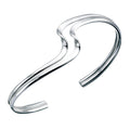 Gecko Jewellery Double Wave Cuff Bangle – Polished Sterling Silver